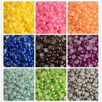 abs imitation pearl monochrome semicircle color flat bottom loose beads diy clothing accessories nail art phone case