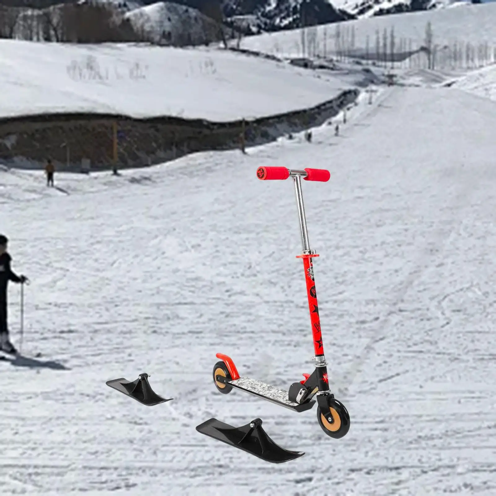 Детский снежный самокат переоборудованные сани портативный легкий лыжный со