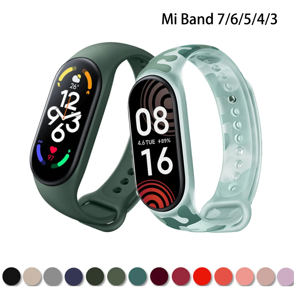 

Strap for Xiaomi Mi Band 6 7 bracelet Sport silicone watch wristband Miband band6 band4 wriststrap For Xiaomi mi band 3 4 5 6 7