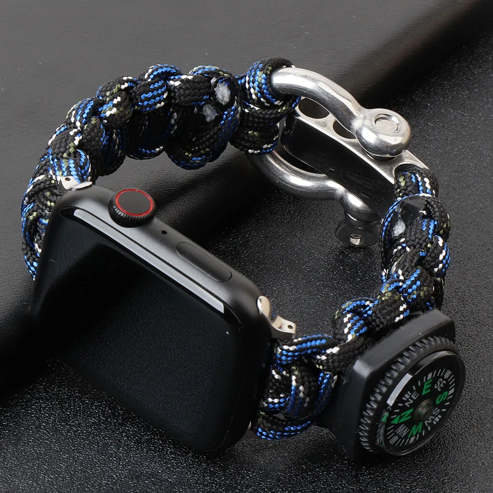 

Nylon Survive Strap For Apple Watch Band 45mm 41mm 44mm 40mm 42mm 38mm 44 Wristband Compass Bracelet iWatch Series 3 4 5 6 Se 7