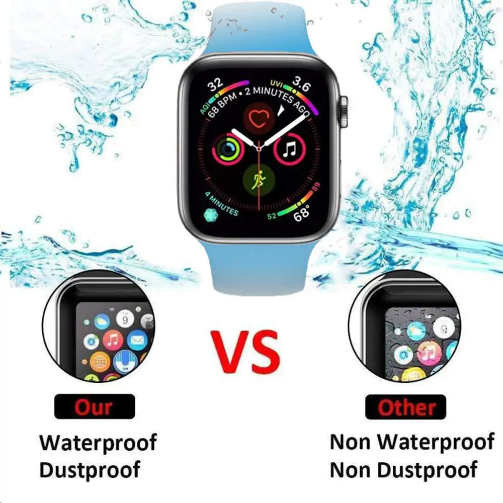 Защитная пленка для Apple Watch series 9 45 мм 41 8 7 аксессуары из мягкого стекла 9D HD Полная
