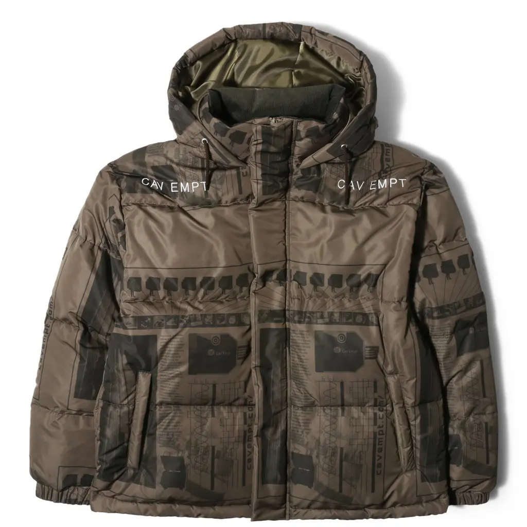 2022 Cav Empt куртка с принтом линии хлопковая подкладка вышитые буквы зимняя теплая куртка пальто Лучшее качество