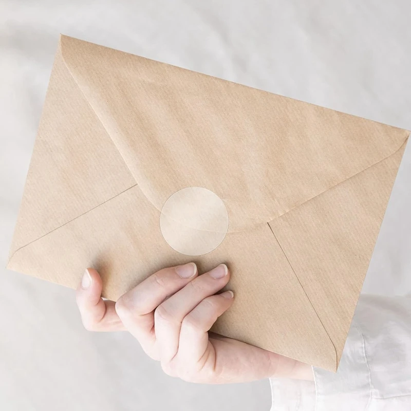 BEAU-500 шт. 2-дюймовые круглые прозрачные наклейки с печатью на конверте вафельные