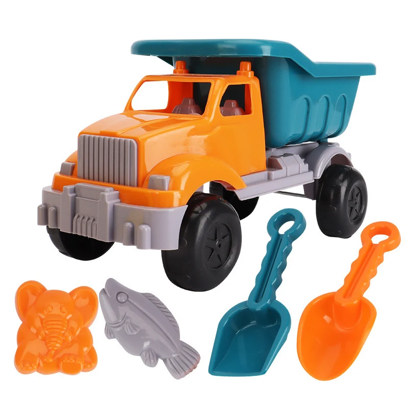 New Summer Seaside Beach Toy Engineering Vehicle Set Children Play with Water Beach Bucket Digging Sand Shovel Toy Cart