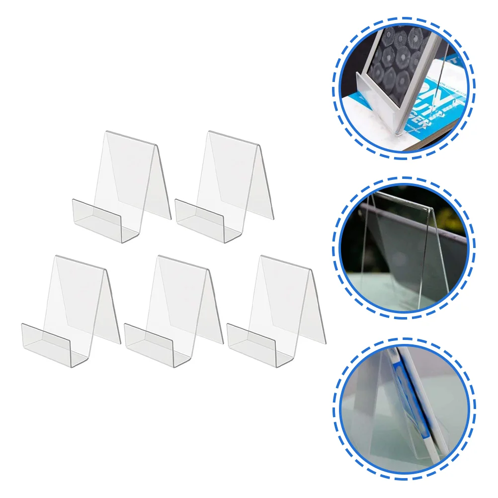 

5pcs Acrylic Book Holder Bookends Bookshelf Decor Book Stoppers Bookshelf Holder For Book Lovers Office School Supplies