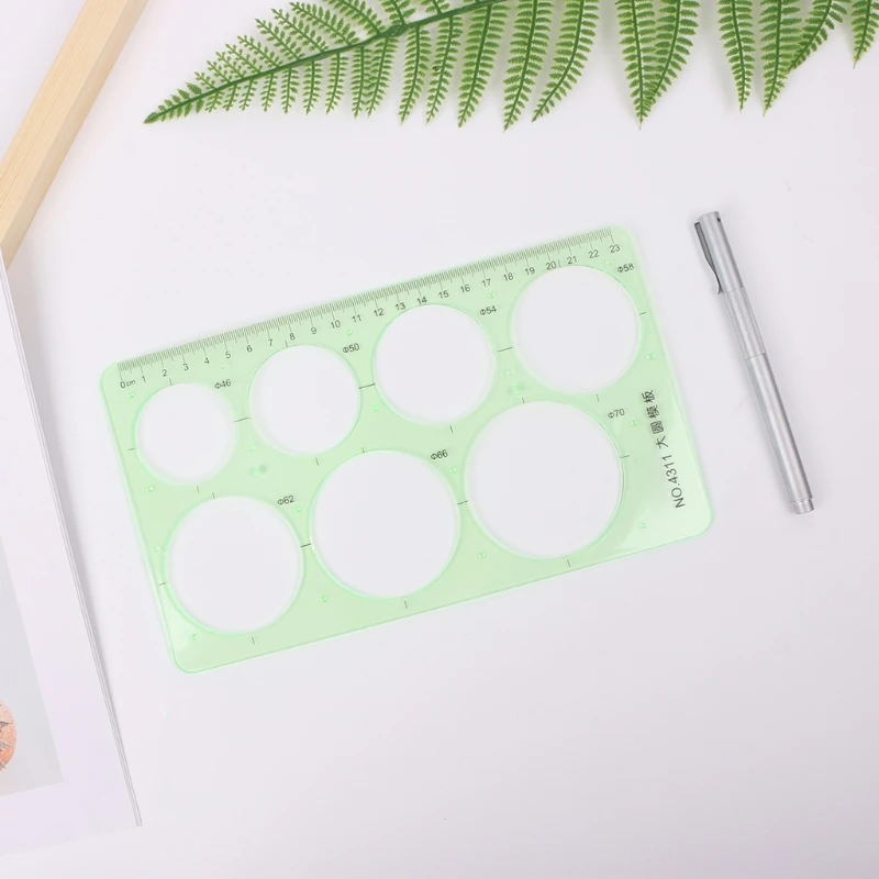 

2022 New Plastic Circles Geometric Template Ruler Stencil Measuring Tools Students Hot