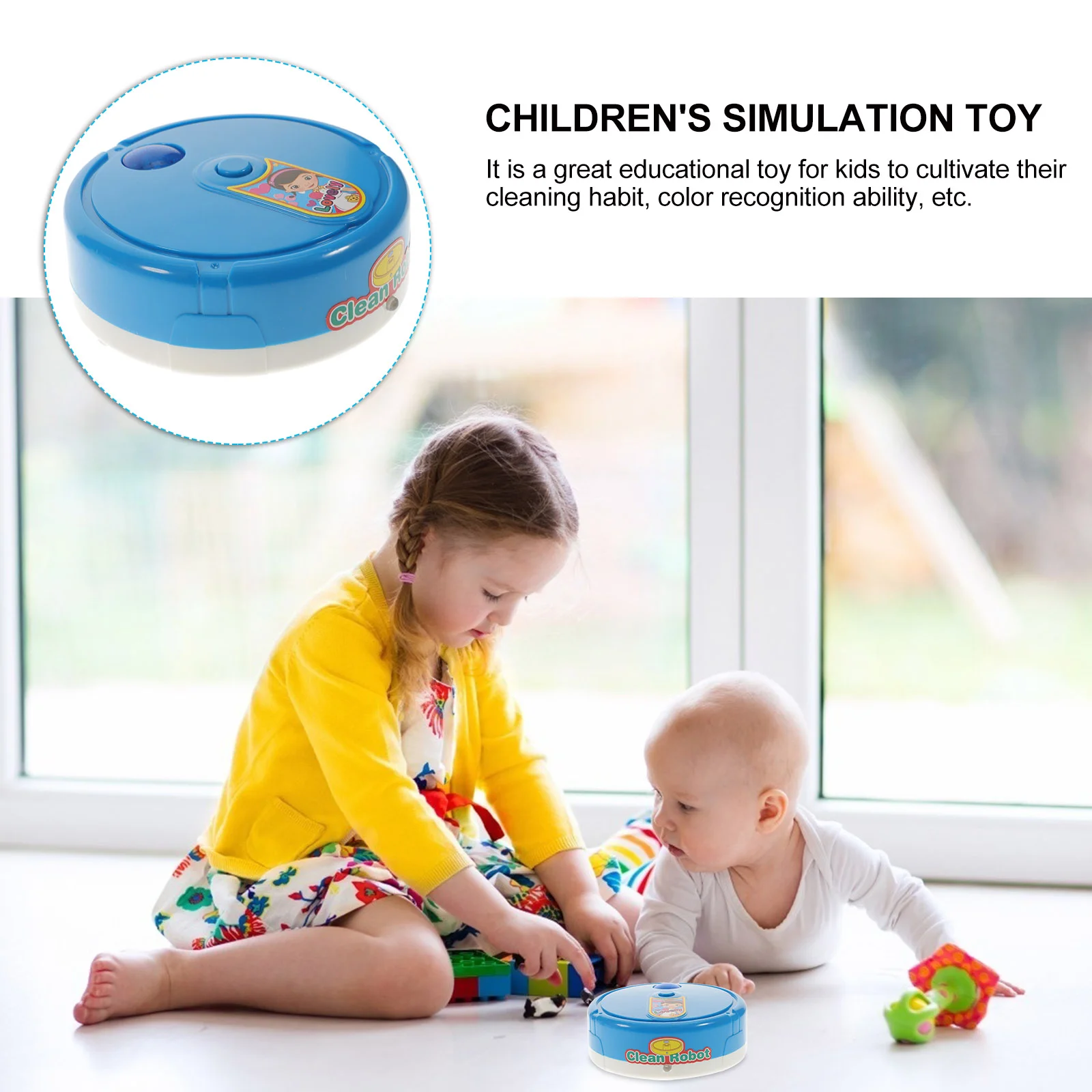 Мини-пылесос имитация подметального робота игрушка прекрасная уборка синие