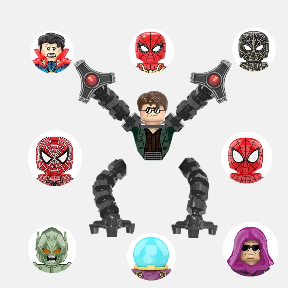 

Disney marvels Spiderman No Way Home Peter Parker Doctor Octopus Strange Figures Avengers Building Brick Block Toy Kid Gift