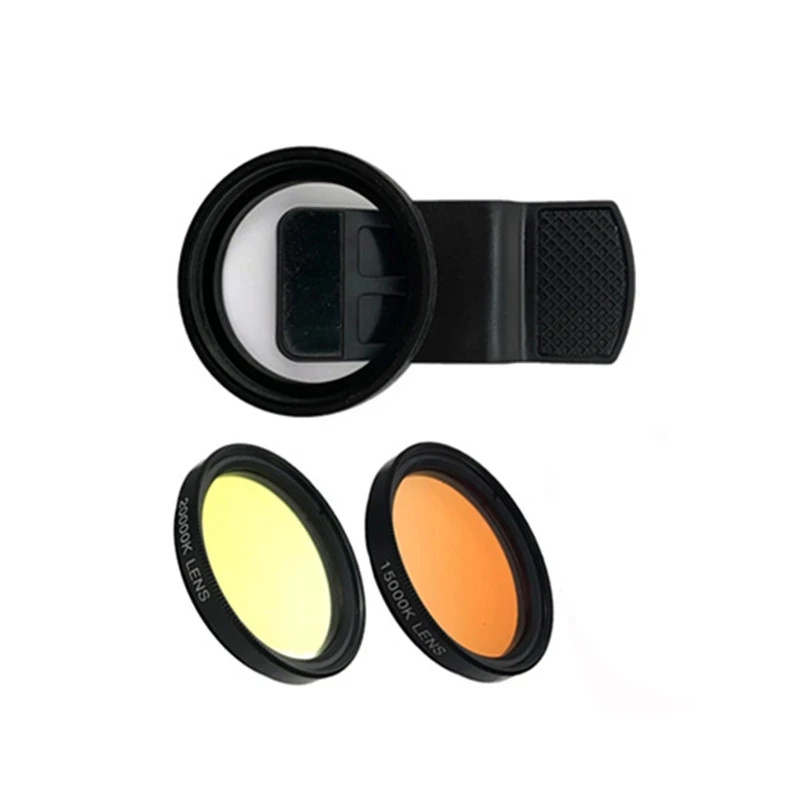 

4 шт. Экстра широкие коралловые линзы полный желтый и оранжевый фильтр, фильтр CPL, 10X макрообъектив, удаляет синий светильник, добавляет корал...