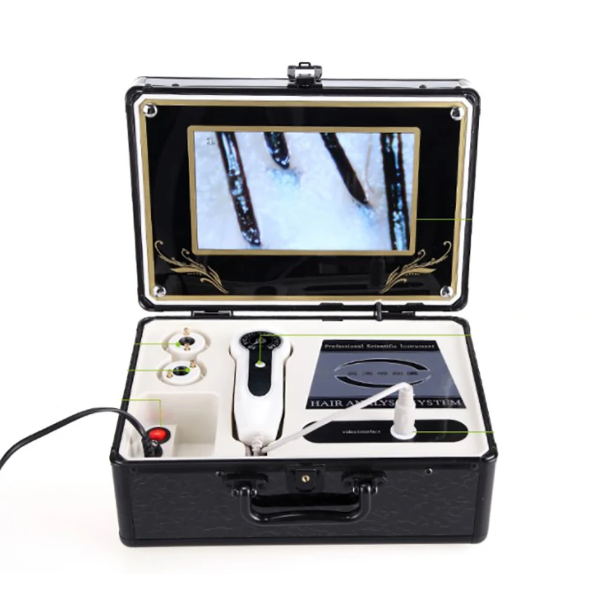 

9 inch LCD Skin & Hair Analyzer Detector Digital Microscope Magnifier Skin Hair Blackhead Follicle Scalp Detector 50X-200X Lens