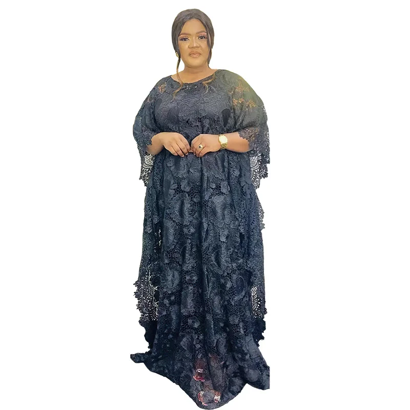 2 Piece Sets Lace African Dresses For Women Ramadan Eid Kaftan Arabic Abaya Dubai Turkey Islam Muslim Hijab Caftan Maroc Robe