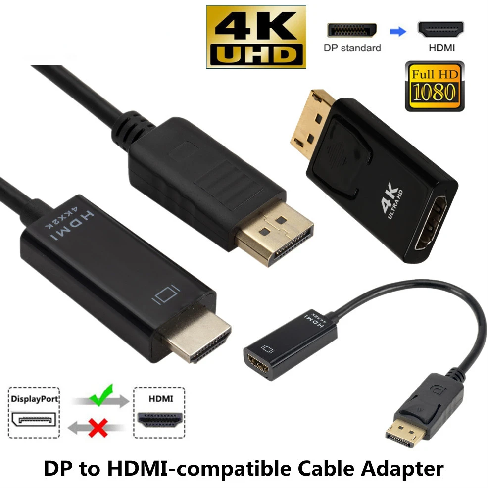 

4K DP To HDMI-Compatible 1080P DisplayPort to HDMI-Compatible Cable For PC TV Projector Television Monitor Projetor