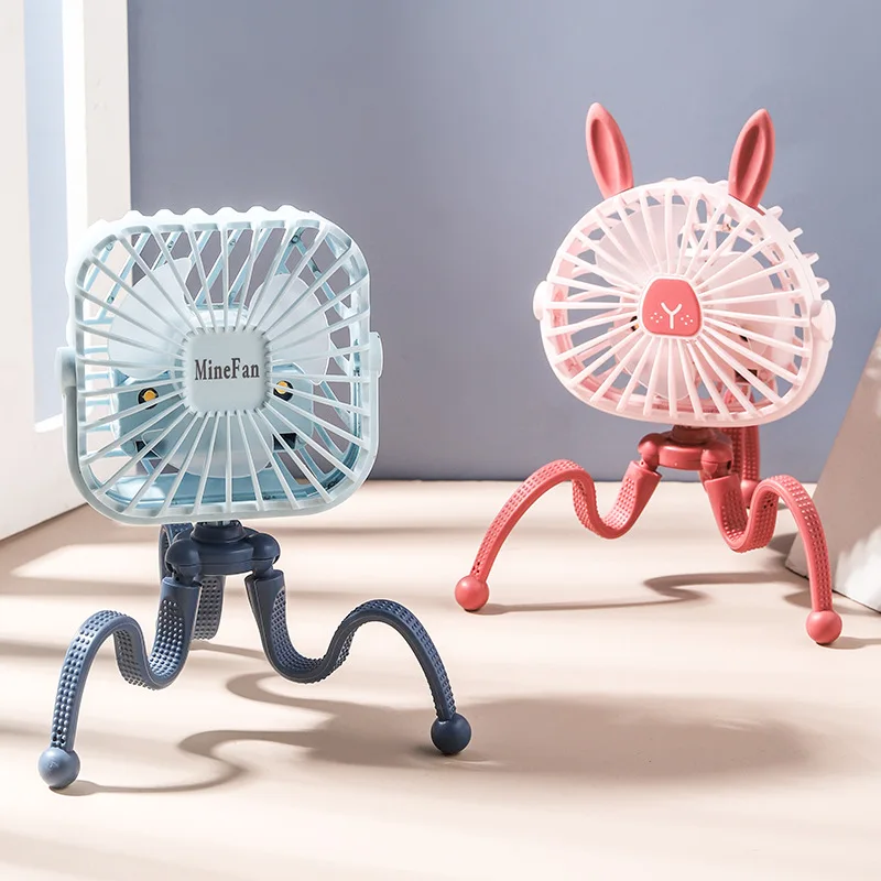 

Stroller Small Fan Usb Charging Mini Student Portable Office Hand-held Baby Stroller Octopus
