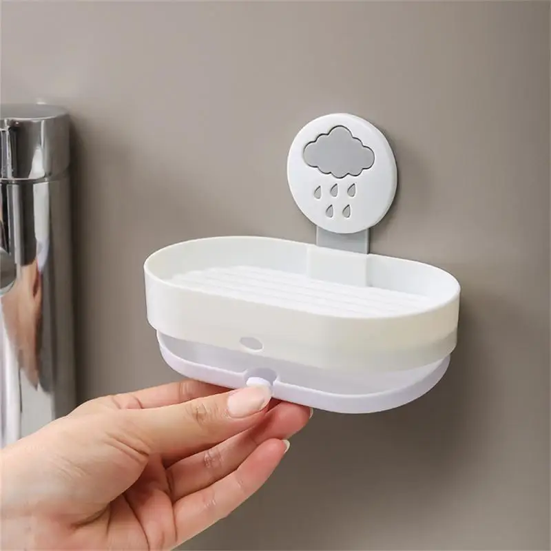 

Cartoon Bathroom Soap Box Design Of Drain Hole Soap Box Punch-free Installation High Quality Pp Material Creative Idea Lovable