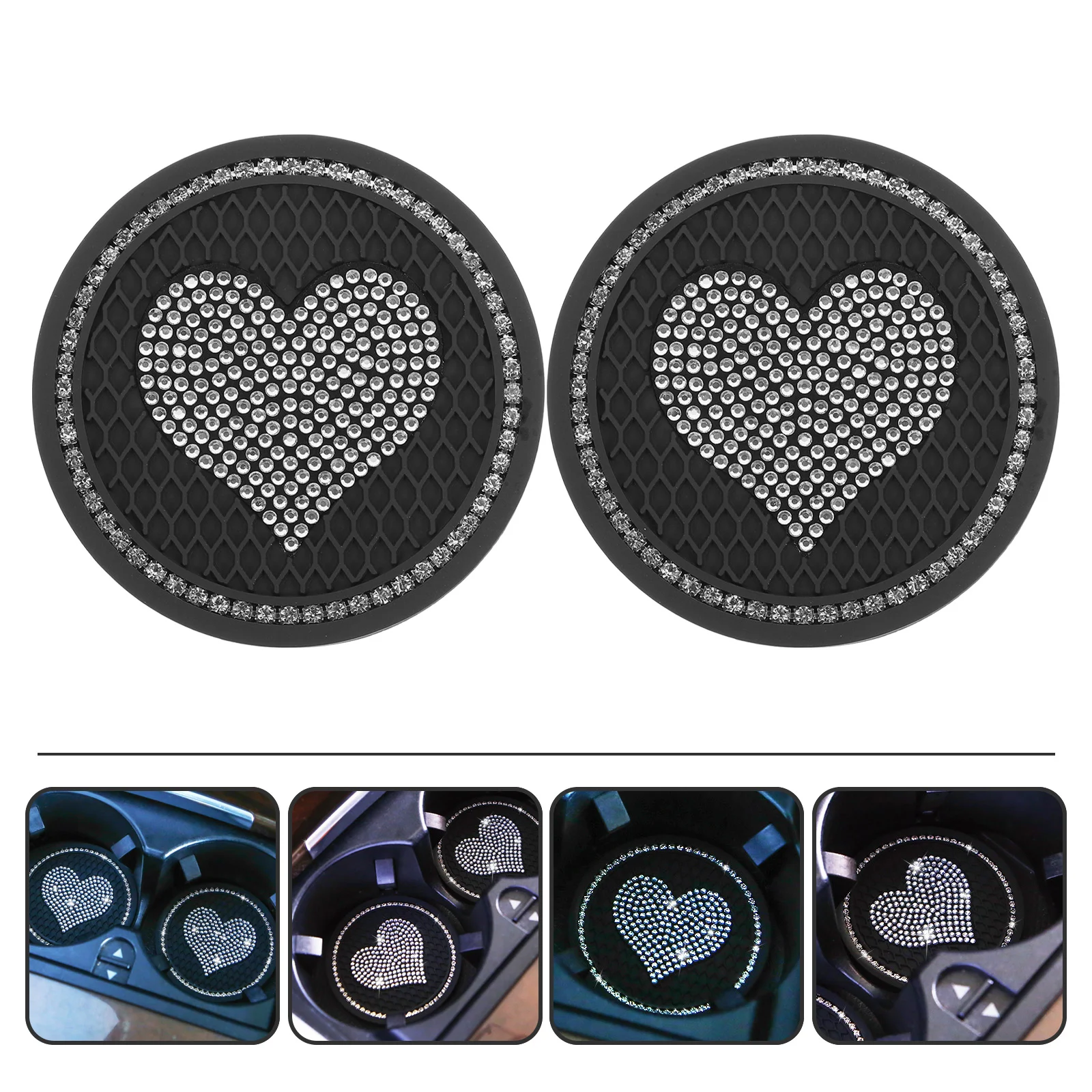 

2Pcs Car Decor Car Coasters Car Cupholder Cup Pad Decorative Cup Pads Anti Mats Cup Mat for Car