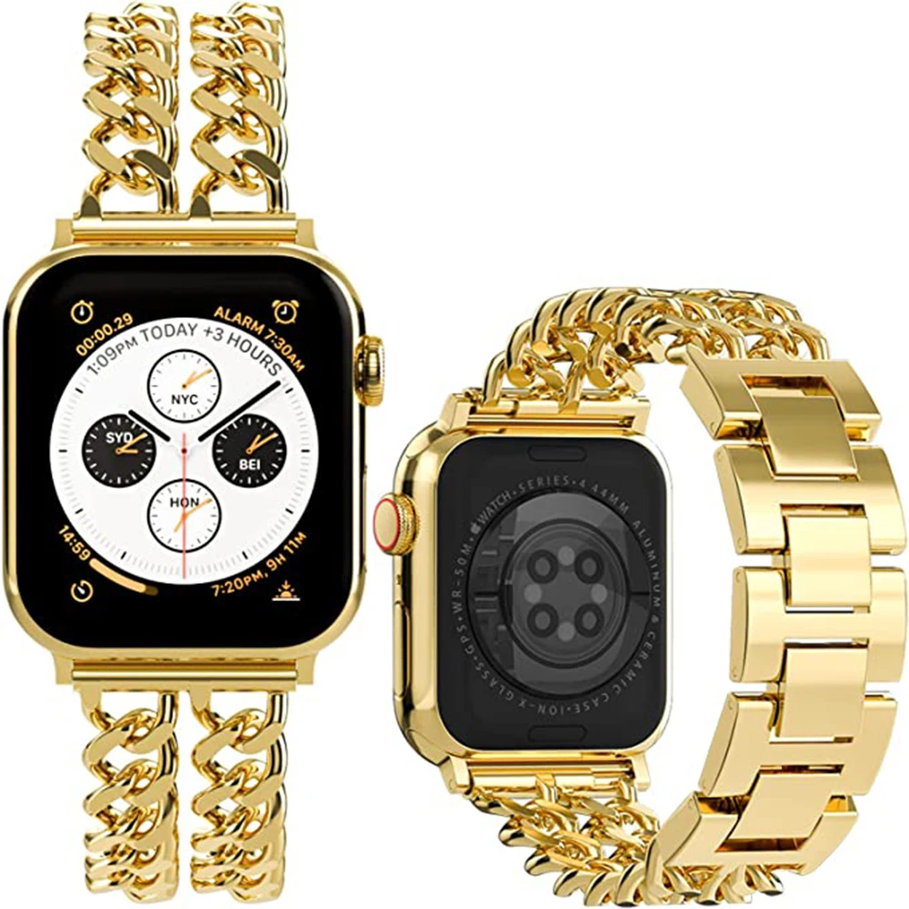 Xasiy Compatible Apple Watch SE 8 Series 7654321 45mm 44mm 42mm 41mm 40mm 38mm Ultra 49mm Female Metal-connected  Steel Strap