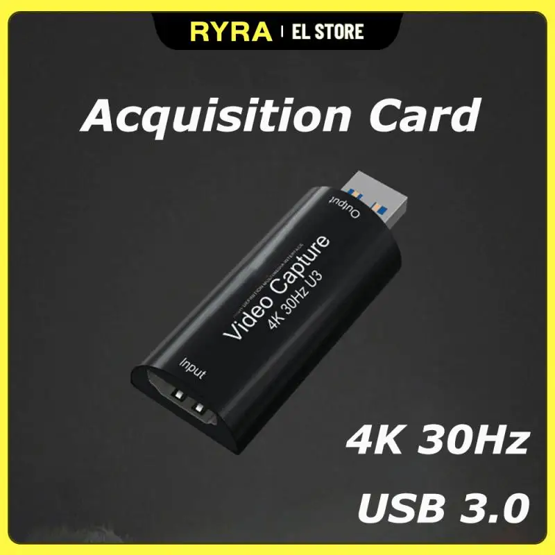 

RYRA 4K 30Hz HD Video Capture Card Computer OBS Game Live Recording HD Capture Portable USB 3.0 Capture Box For WINDOWS