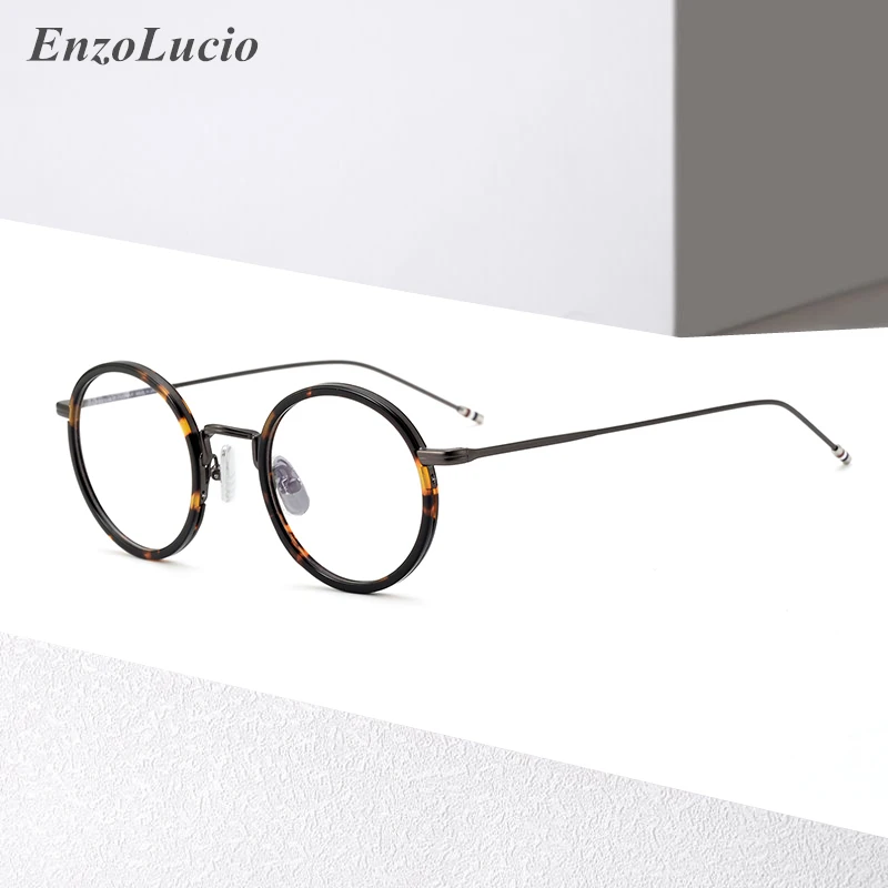 

Alloy Acetate Round Glasses Frame for Men Prescription Myopia Optical Eyeglasses Frames Women Vintage Retro Full Rim Eyewear