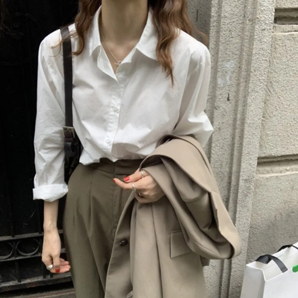 

Summer Casual Blouses Spring Oversized Tops And Blouse Loose Single-Breasted T-shirts Blusas Mujer De Moda