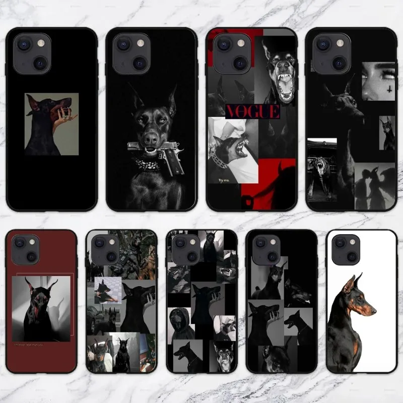 Чехол для телефона Cool Dog Dobermann IPhone 13 12 11 XS X 8 7 6 Plus Mini Pro Max SE мягкий черный чехол |