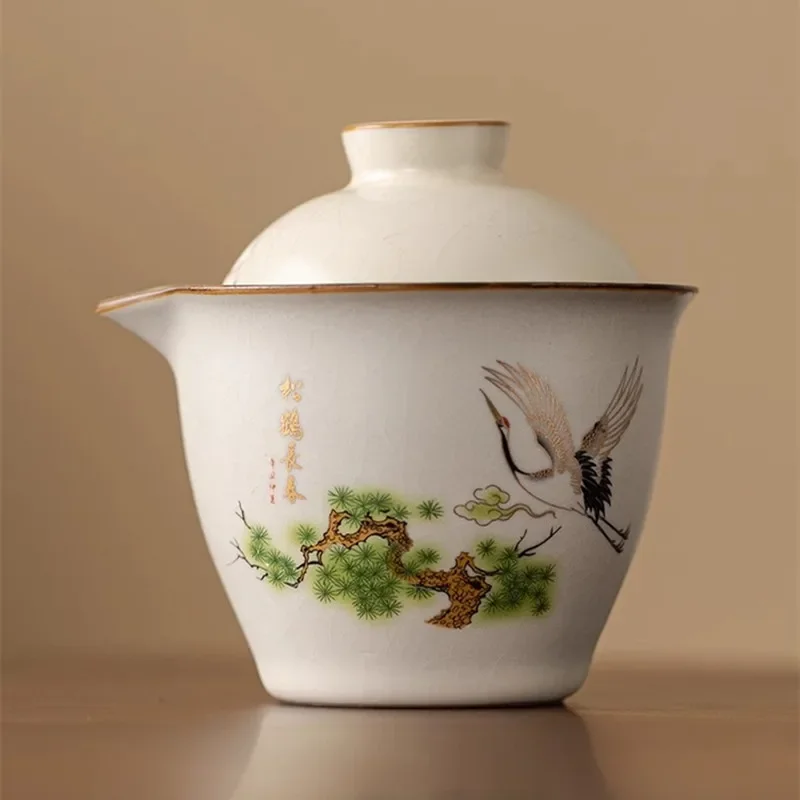 Дорожный чайный сервиз Rice White Ru Kiln керамическая минималистичная чашка Kuaike