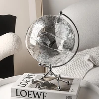 european luxury electroplating silver globe metal crafts study ornaments suspended rotating globe childrens room decoration new