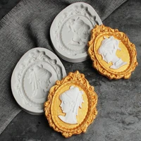 girl silicone mold cake diy chocolate mold picture frame sugar baking mold molding silicone plaster candle mould