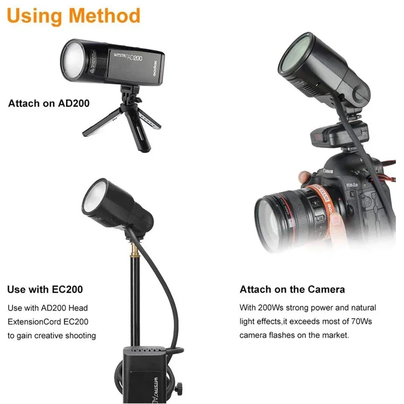 Кольцевая вспышка Godox H200R для AD200 200 Вт с моделирующей лампой спиральная