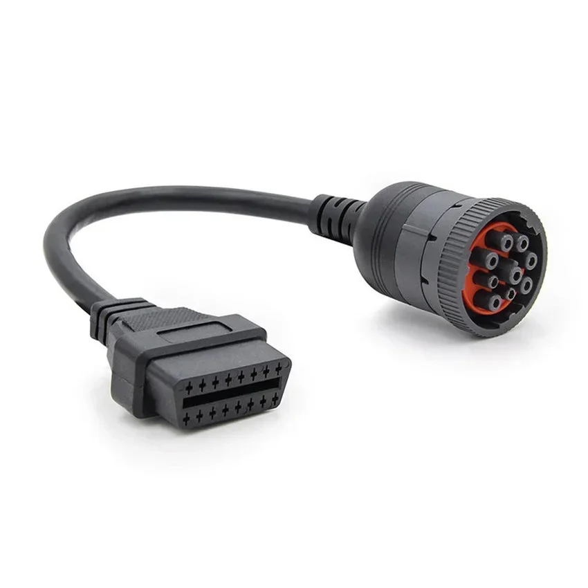 

Грузовик для Cummins 9-контактный для OBD 16-контактный соединительный провод для тяжелых условий эксплуатации J1939 9-контактный 6-контактный на 16-контактный Y-кабель для разъема Deutsch OBD2