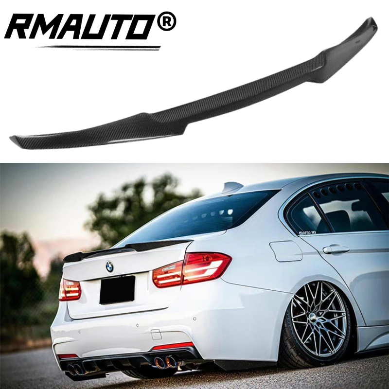 

RMAUTO For BMW F30 F80 M3 2013-2018 Rear Trunk Spoiler Wing Carbon Fiber M4 Style Rear Wing Spoiler Lip Glossy Black Car Styling