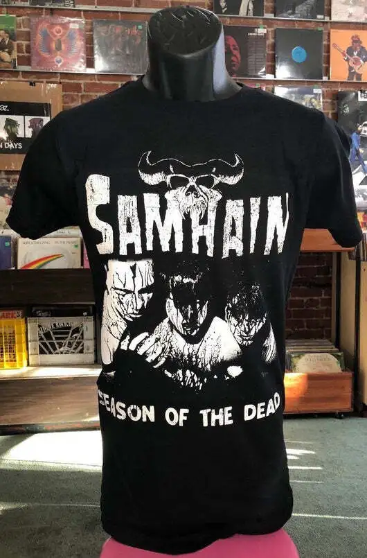 Фото Samhain - Season Of The Dead T Shirt basic black retro style Unisex №1
