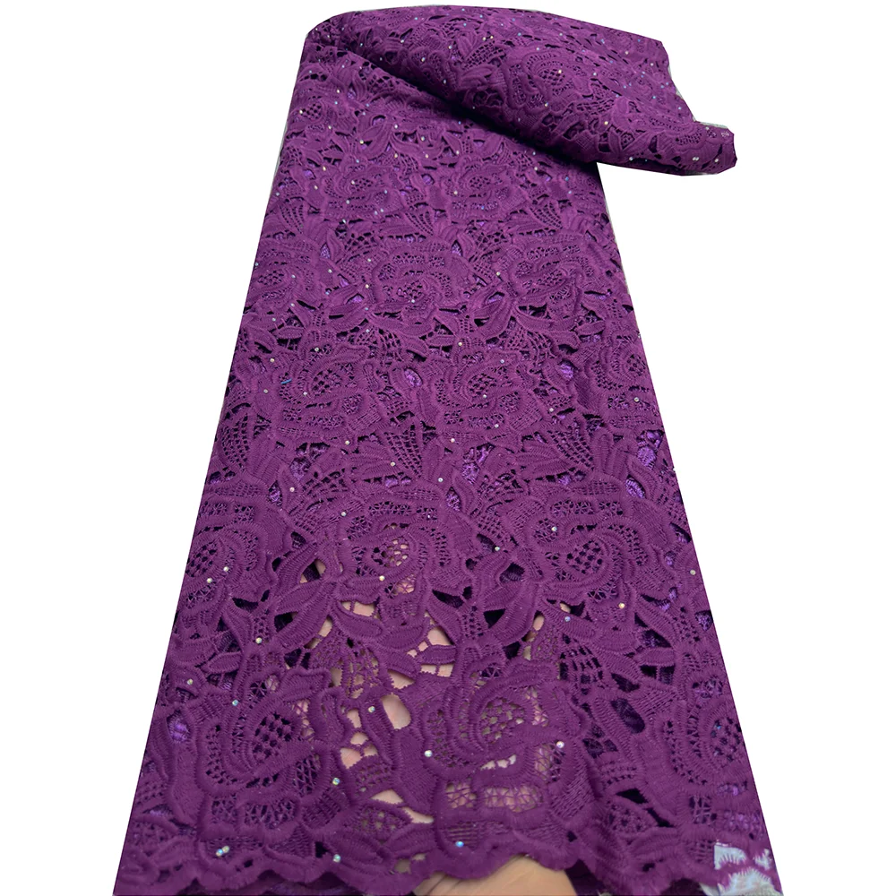 Нигерийский гипюр шнур кружевная ткань 2024 Высококачественная вышивка для