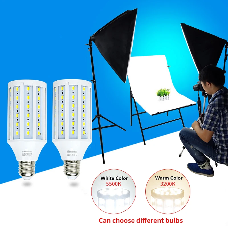 

LED High Bright Photography Corn Lighting 5600K White Yellow Daylight Bulbs E27 Base For Softbox Photographic Video Photo Studio