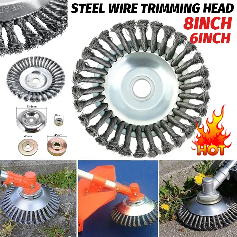 

Head Lawnmower Blade Adapter Universal Trimmer Blade Trimmer 6/8inch Tool With Brush Grass Steel Garden Wire Head
