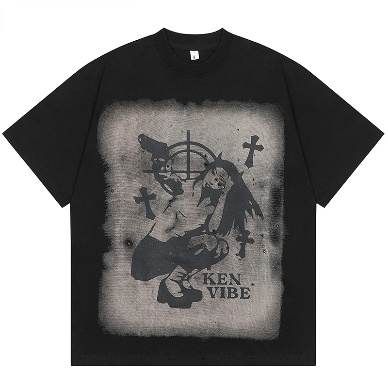 

Summer Men Short Sleeve Tshirts Hip Hop Shooting Girl Graphic T-Shirts Vintage 2023 Streetwear Harajuku Casual Cotton Tops Tees