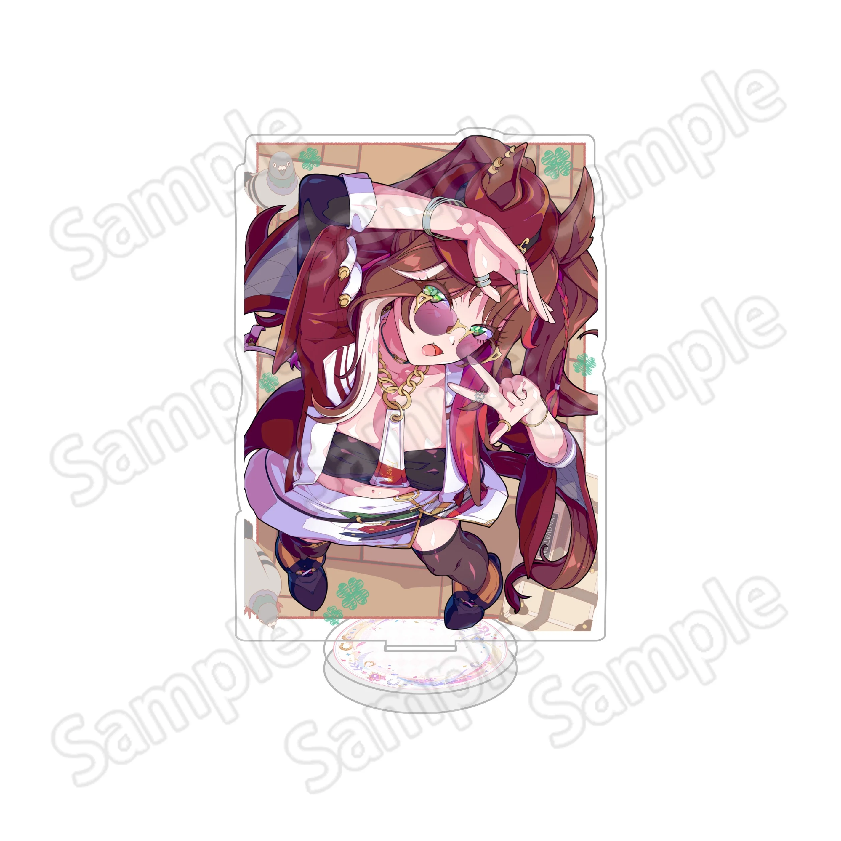 Фото Аниме Uma Musume 15 см акриловая подставка-брелок с персонажами Хокко Тарумэ и Верксина Эйр Грув, декор для рабочего стола, хобби, коллекционный подарок. №5
