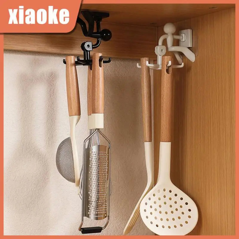 

Powerful No Punching Hook 360 Degrees. Storage Storage Rack Simple And Modern Cute Rotary Hook Punch-free Hook Up Galley Hook