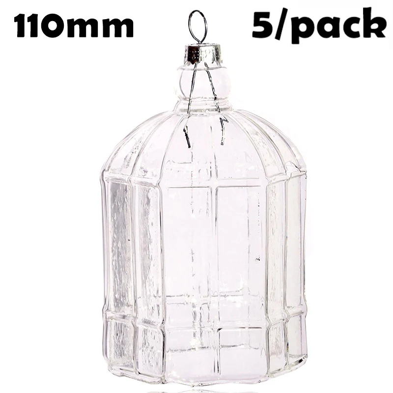 5 шт., стеклянные елочные шары, 90х60 мм