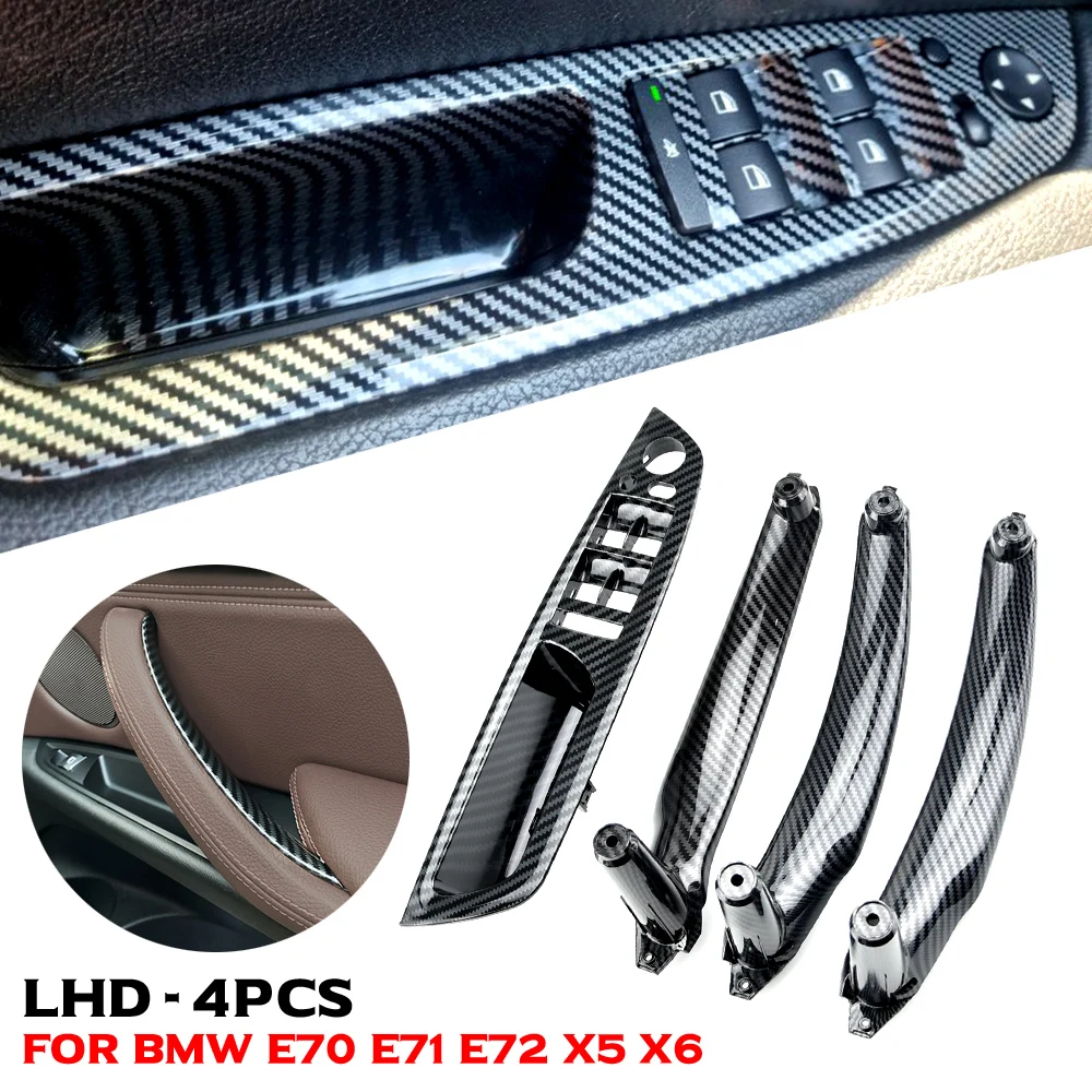 

4PCS/set High Quality Left Hand Driver Door Pull Handles Kit Auto Interior Replacement Parts For BMW X5 X6 E70 E71 2007-2013