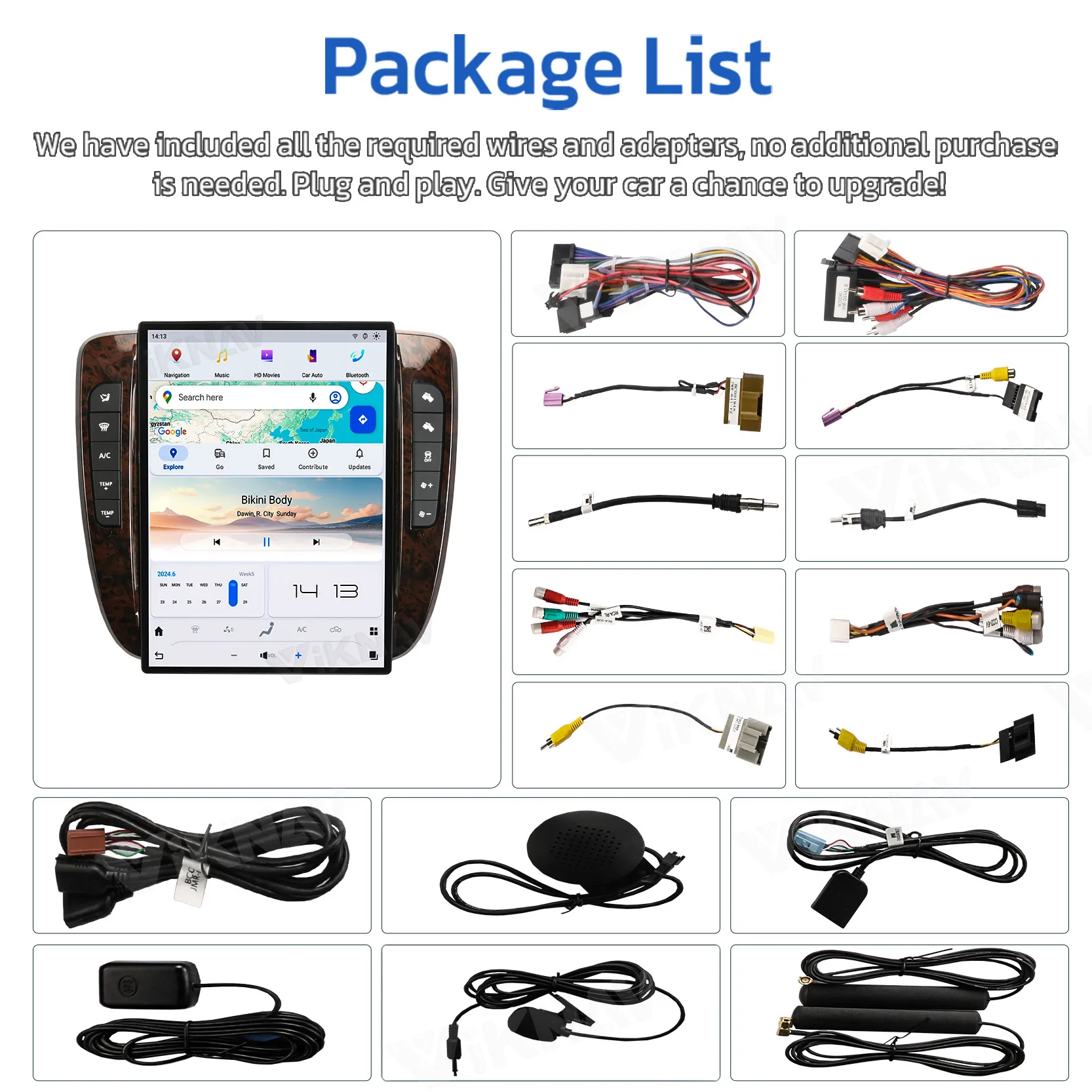 Android 13 8-дюймовый автомобильный радиоприемник для GMC-Yukon/Chevy Suburban Tahoe Auto AC 2007-2013