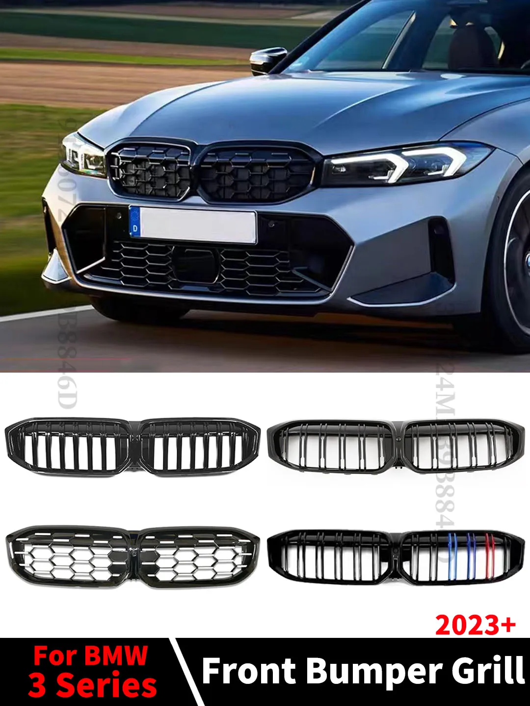 

Front Bumper Grill Radiator Grille Grid Tuning Accessories For BMW 3 G20 G21 LCI 2023 330i 320d M340i and Touring M Sport xDrive