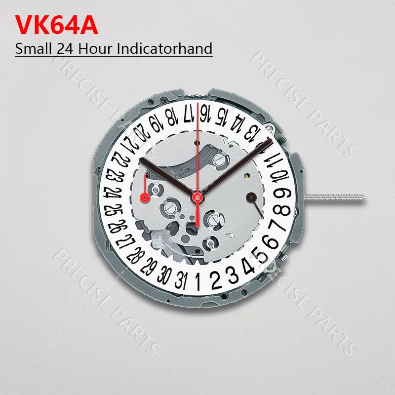 Японский хронограф с механизмом TMI VK64A (центральный 1/5 секунд минуты) 24 часа дата