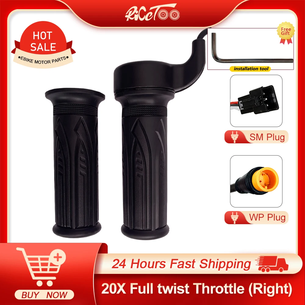 EBike Throttle 20X Full Throttle Twist Throttle Right Hand 24V 36V 48V 60V 72V Electric Scooter