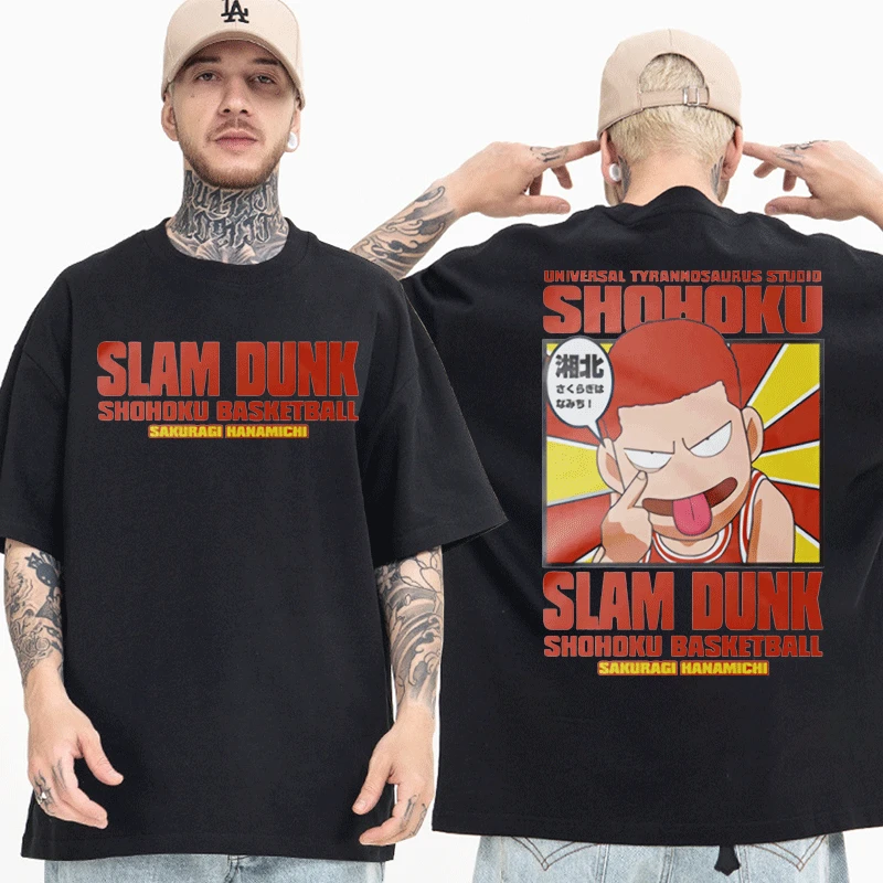 

Anime SLAM DUNK Sakuragi Hanamichi Same Graphic Print T-shirt Man Funny Manga Cartoon Tshirt Male T Shirts Short Sleeve Unisex