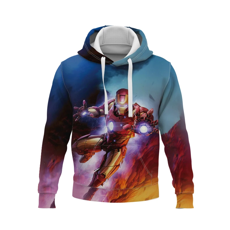 

Толстовки с капюшоном «Железный человек», мультяшный аниме 3D принт, уличная одежда для мужчин и женщин, Модные свитшоты большого размера, худи, детский пуловер