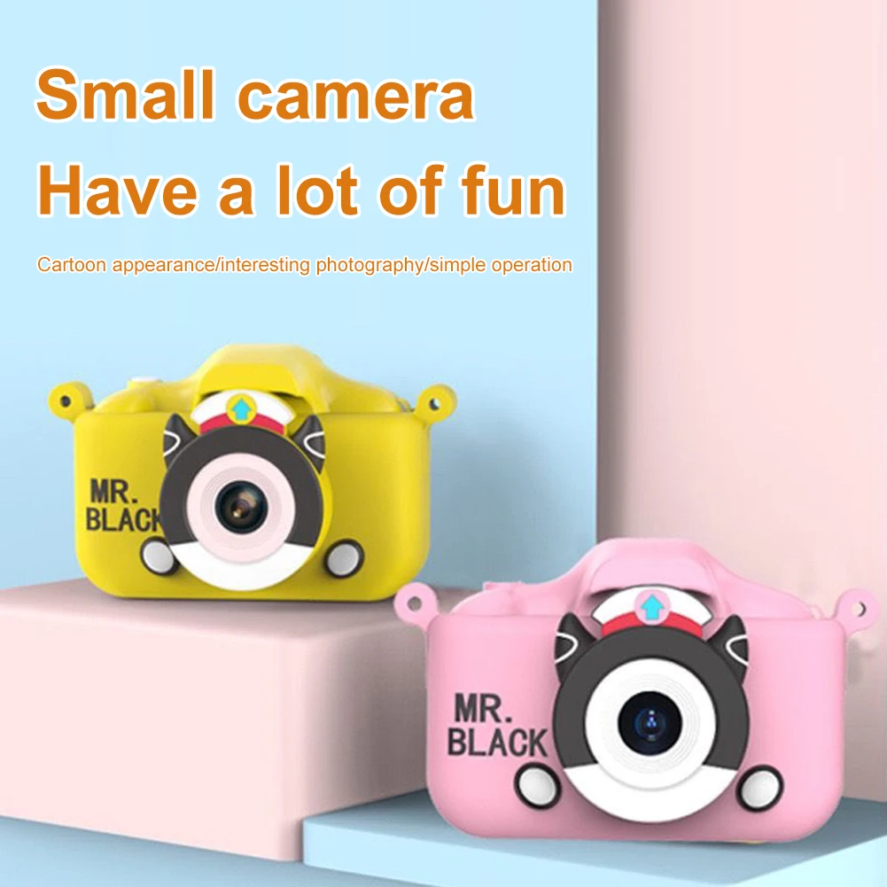 

Cartoon Video Camera Dual Lens 20MP HD Children Digital Camera 2.0 Inch Screen Photography Camera with Lanyard Educational Toys