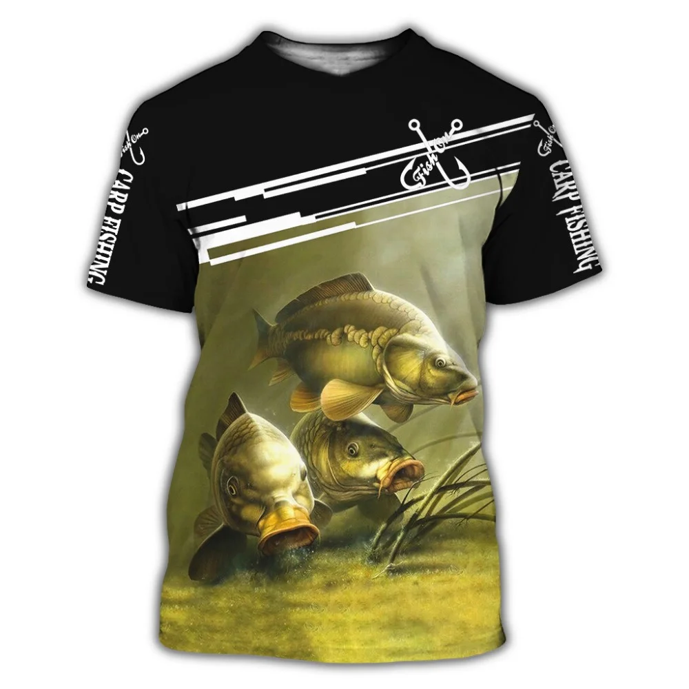 

2021 Beautiful Carp Fishing 3D All Over Print men t shirt Harajuku Fashion Short sleeve shirt summer streetwear Unisex tshirt