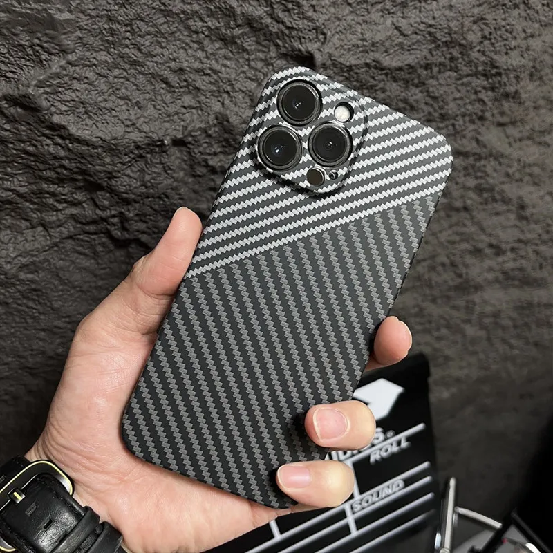 

Carbon Fiber Pattern PC Case For iPhone 13 12 11 Pro Max Ultra-thin Fiber Cover For Kevlar iPhone Xs Max 12Pro 13Pro 11Pro Max