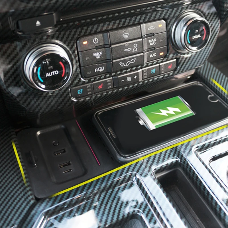 

15W Car wireless charger for Ford F150 2015 2016 2017 2018 2019 2020 fast charger center console phone holder charging pad plate