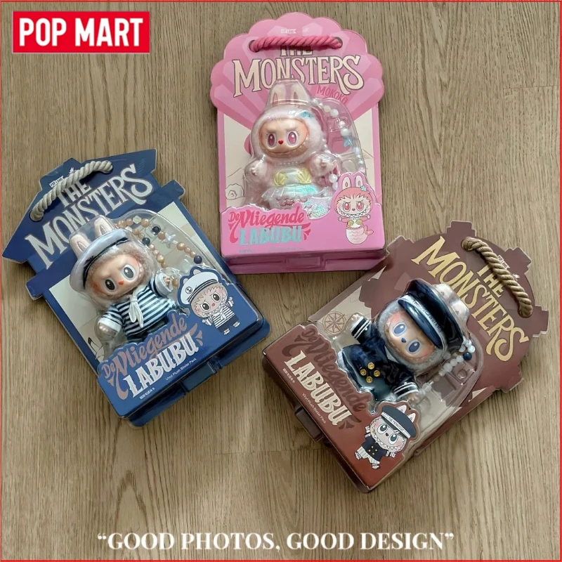 Фото POP MART Серия Flying LABUBU: Лабубу Капитан, Моряк, Русалка — виниловые плюшевые подвески-карточки, коллекционные предметы, подарок для фанатов на день рождения №3